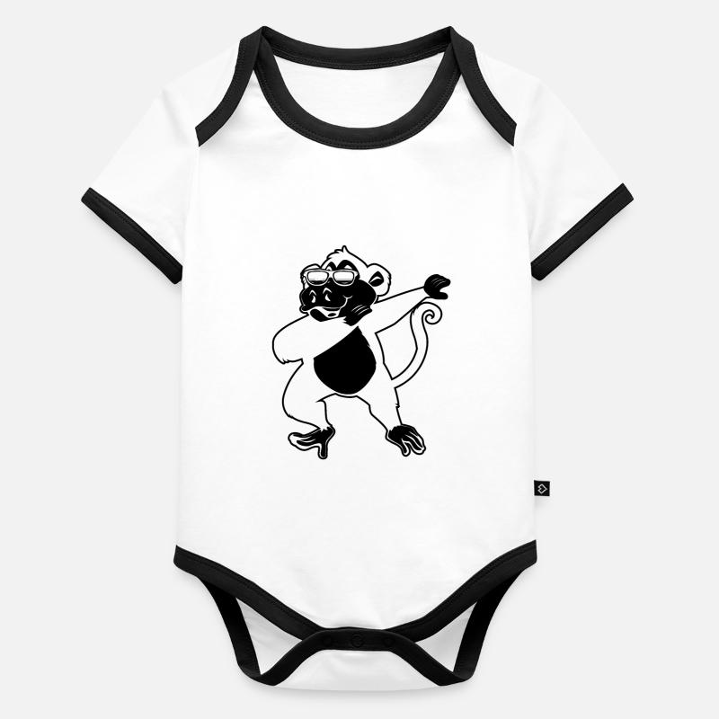 Dab Dance Monkey Lover Orangutan Monkey - Dabbing Organic Baby Contrasting Bodysuit