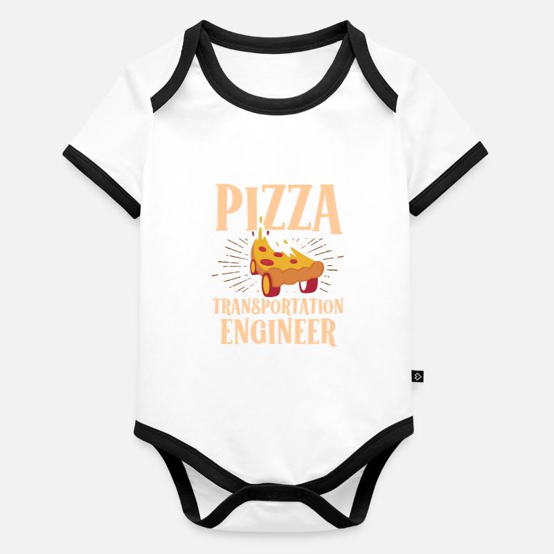 Pizza Transport Engineer Delivery Driver Organic Baby Contrasting Bodysuit