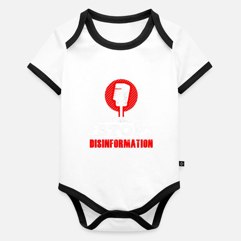 Stop disinformation Journalism Press freedom Organic Baby Contrasting Bodysuit