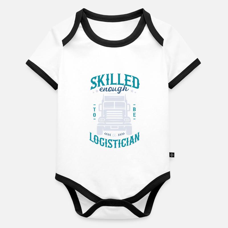 Logistics Shipment Delivery Order Tracking Organic Baby Contrasting Bodysuit