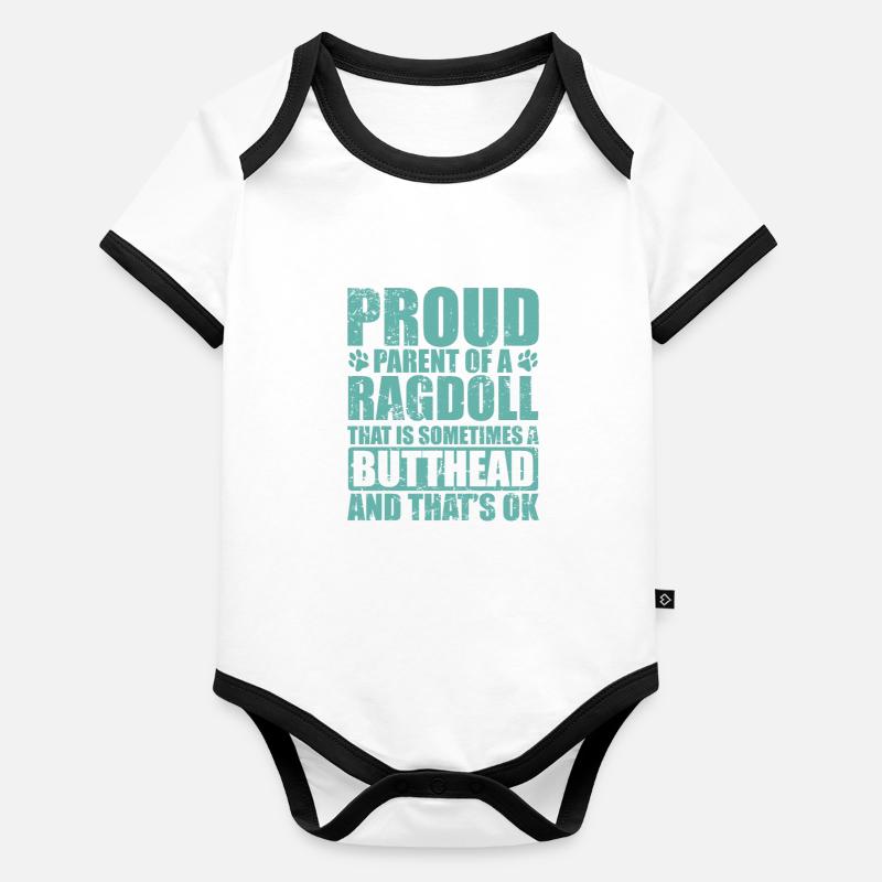 Fier parent d’un chat ragdoll Hauskatze Body Bébé bio contrasté manches courtes