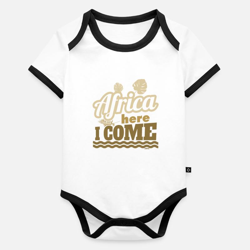 Afrika ich komme Baby Bio-Kurzarm-Kontrastbody