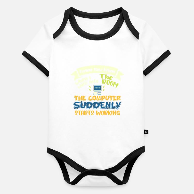 Computer Programmer for Information Technology Organic Baby Contrasting Bodysuit