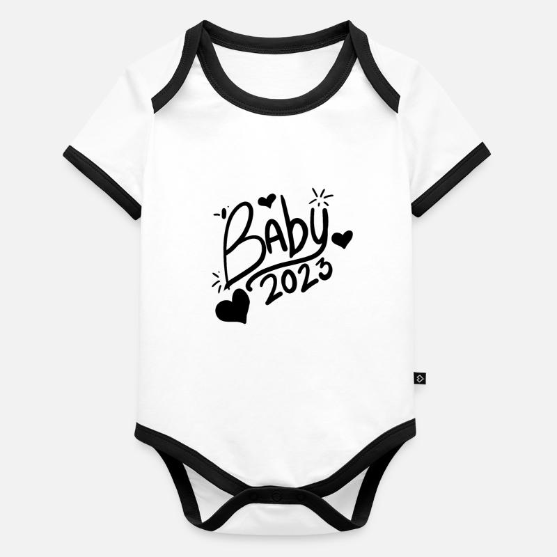 Bébé 2023 Grossesse Enceinte Body Bébé bio contrasté manches courtes
