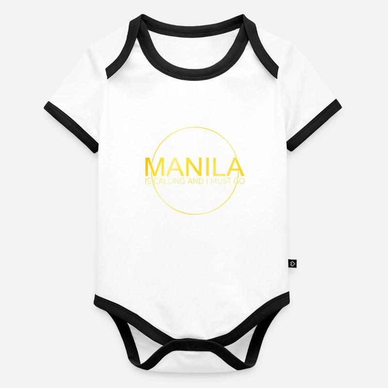 Dicton de Manille Body Bébé bio contrasté manches courtes