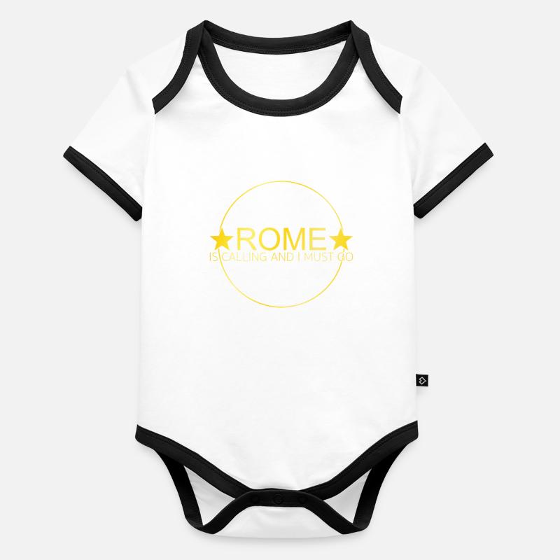 Dicton de Rome Body Bébé bio contrasté manches courtes