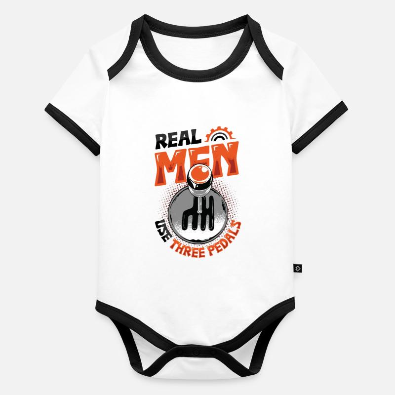 Real men use three pedals auto shifting Organic Baby Contrasting Bodysuit