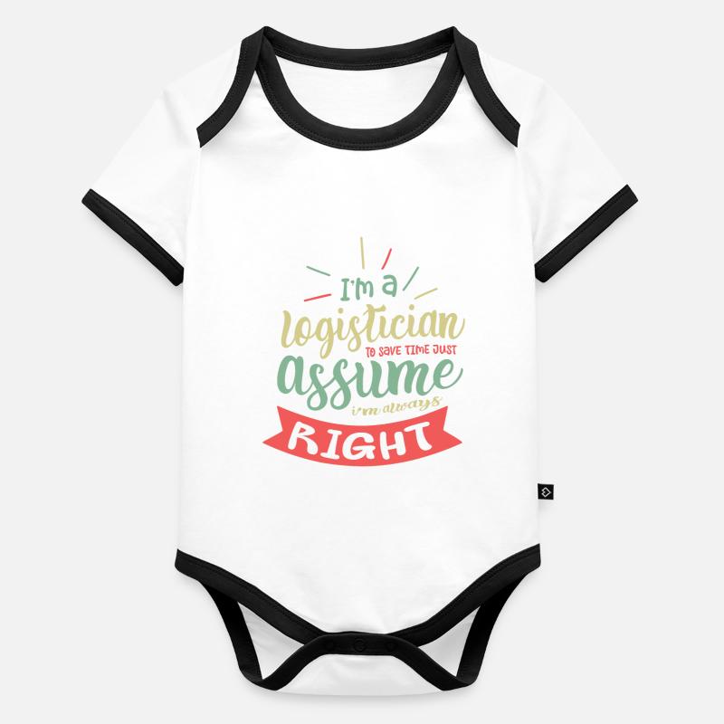Logistics Profession Tracking Delivery Organic Baby Contrasting Bodysuit