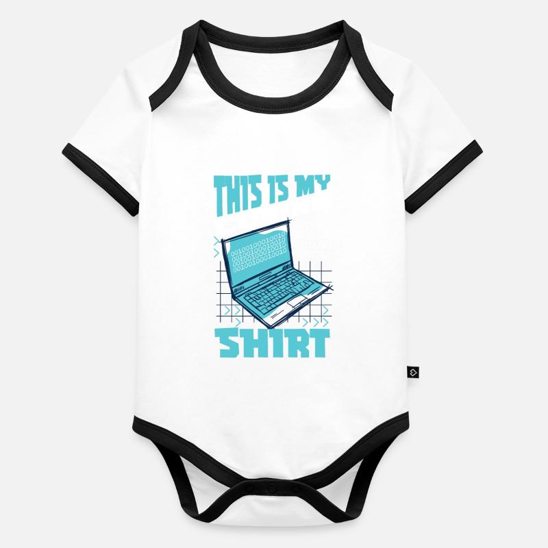 Dies Ist Mein Programmierer-webentwickler Baby Bio-Kurzarm-Kontrastbody