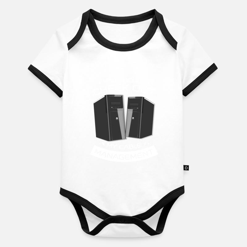 Voir My Cable Management Pc Builder Body Bébé bio contrasté manches courtes