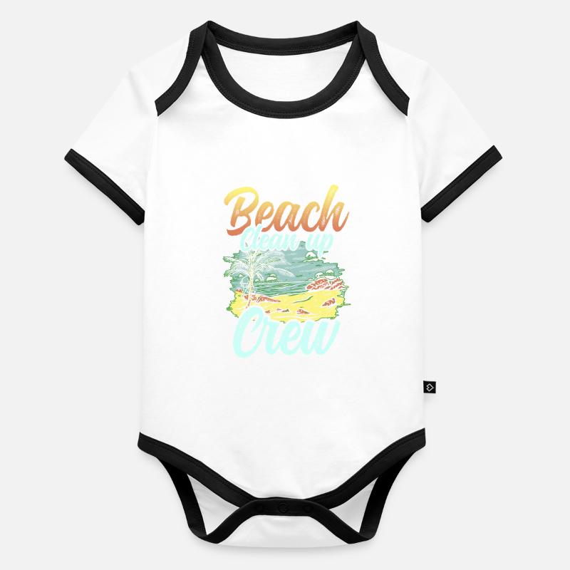 Beach Clean Up Team Beach Cleaning Beach Organic Baby Contrasting Bodysuit