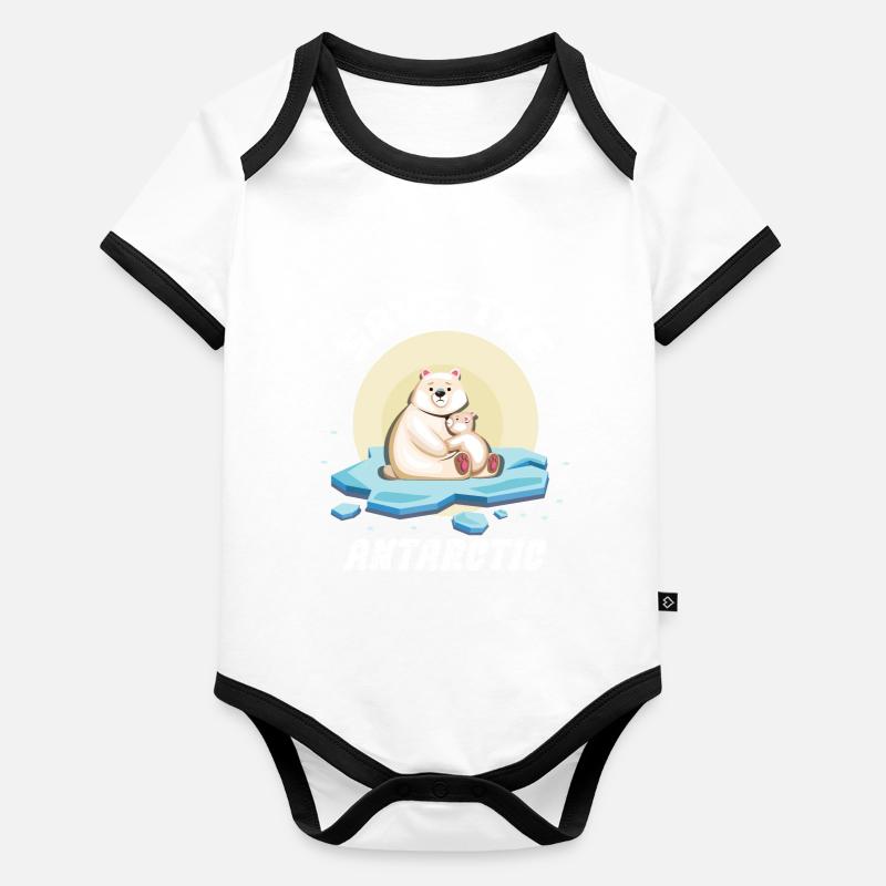Save the Antarctic Polar Bear Polar Bear Organic Baby Contrasting Bodysuit