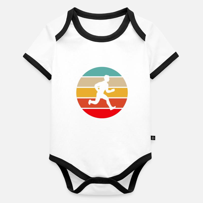 Jogging Rétro Body Bébé bio contrasté manches courtes