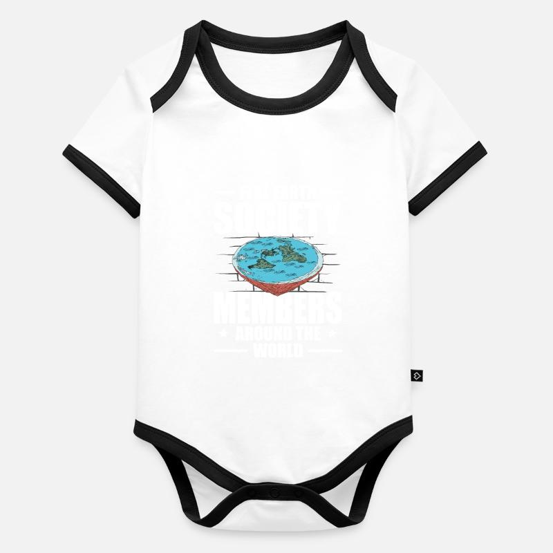 Flat Earther Verschwörungstheorie Flat Earth Baby Bio-Kurzarm-Kontrastbody