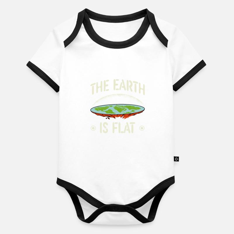 Die Erde Ist Flat Earther Flat Earth Society Baby Bio-Kurzarm-Kontrastbody