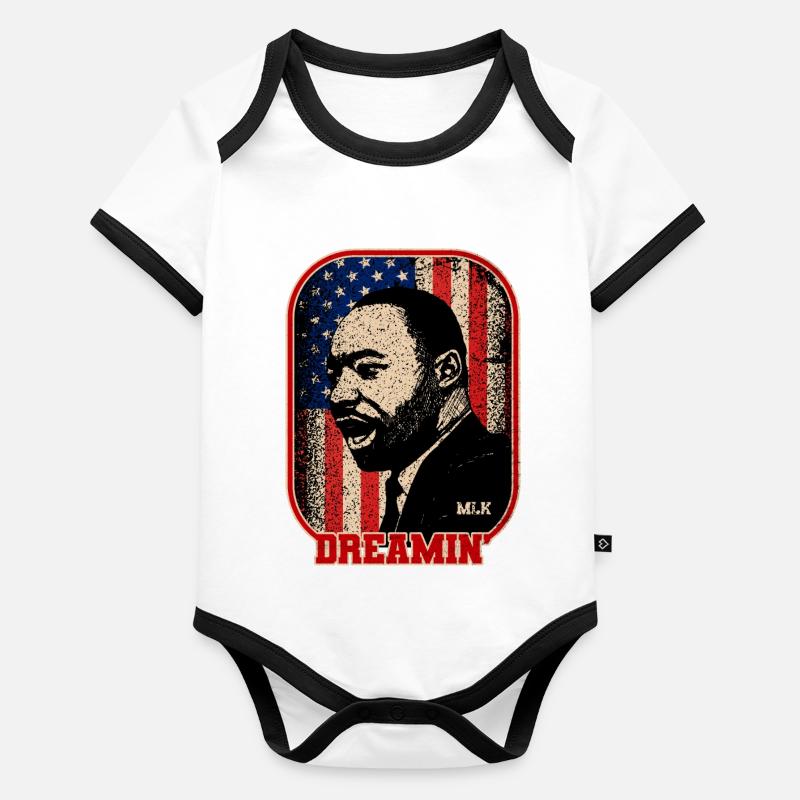 MARTIN LUTHER KING Organic Baby Contrasting Bodysuit