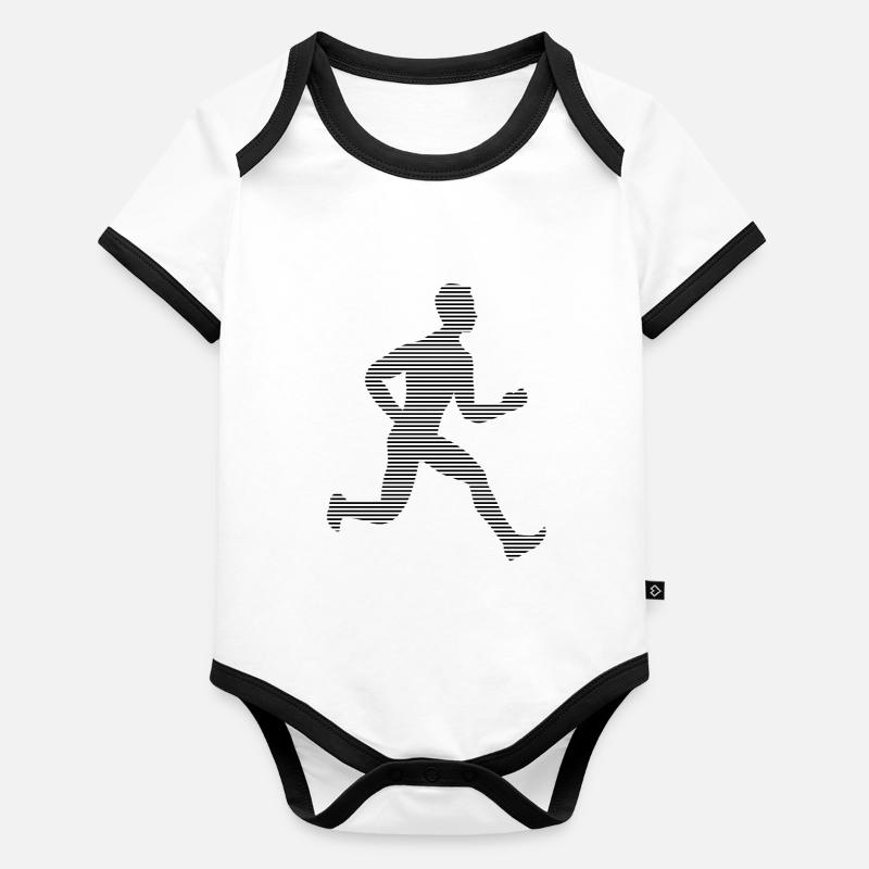 Faire du jogging Body Bébé bio contrasté manches courtes