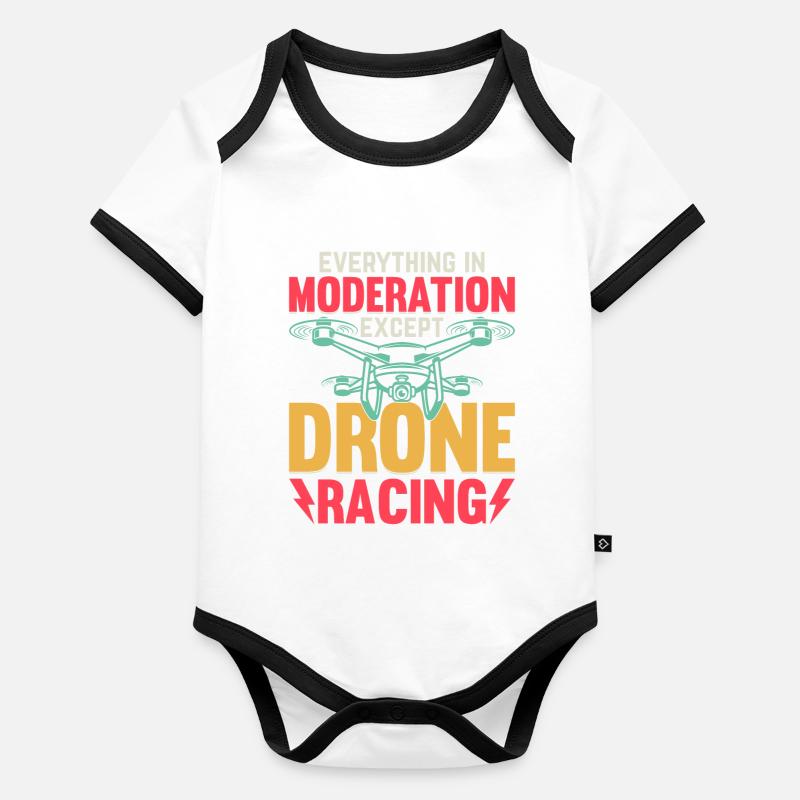 Drone - Everything In Moderation Except Drone Raci Baby Bio-Kurzarm-Kontrastbody