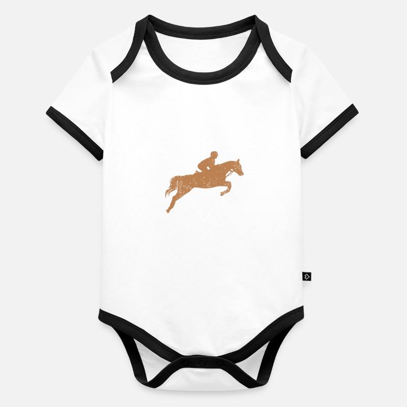 Équitation Body Bébé bio contrasté manches courtes