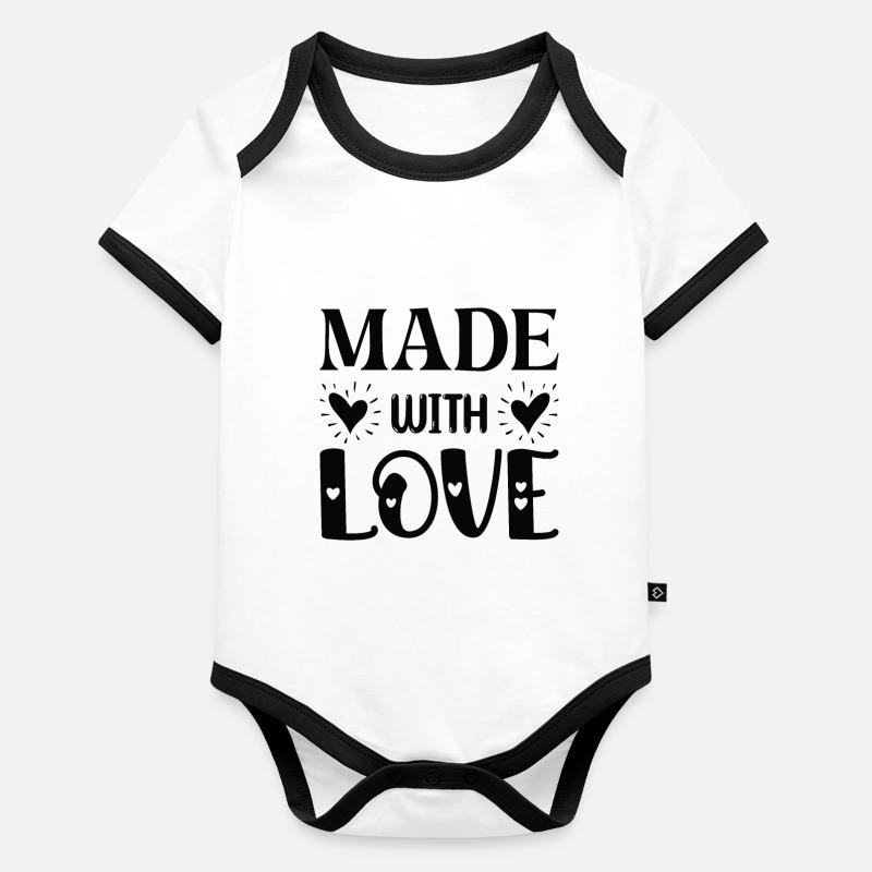Fait avec amour Body Bébé bio contrasté manches courtes