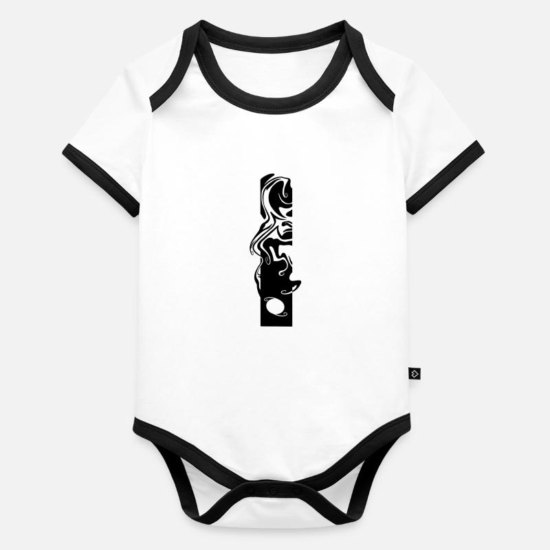Design original abstrait Body Bébé bio contrasté manches courtes