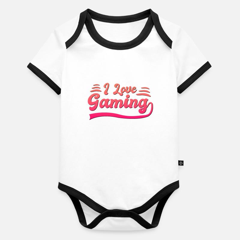Ich liebe gaming Baby Bio-Kurzarm-Kontrastbody