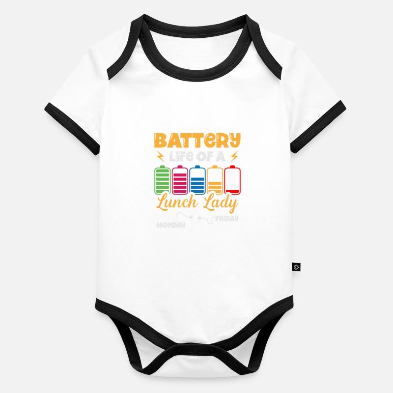 Batterielebensdauer Einer Lunch Lady Cafeteria Baby Bio-Kurzarm-Kontrastbody
