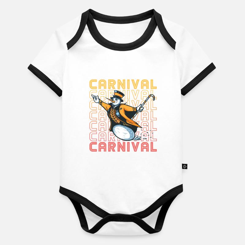 Cirque de Carnaval Body Bébé bio contrasté manches courtes