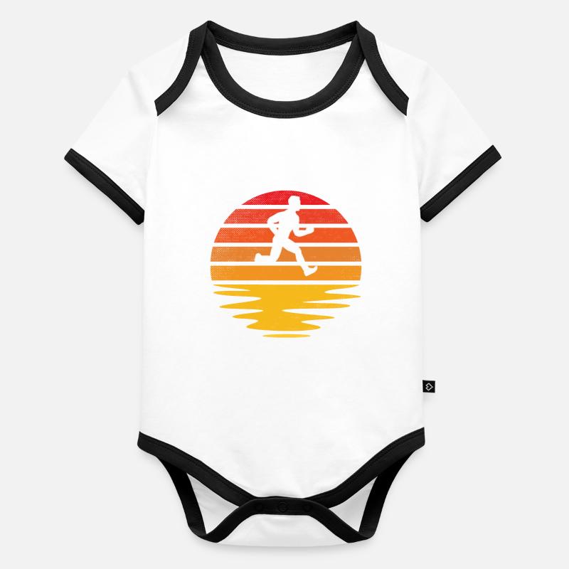 Jogging Rétro Body Bébé bio contrasté manches courtes