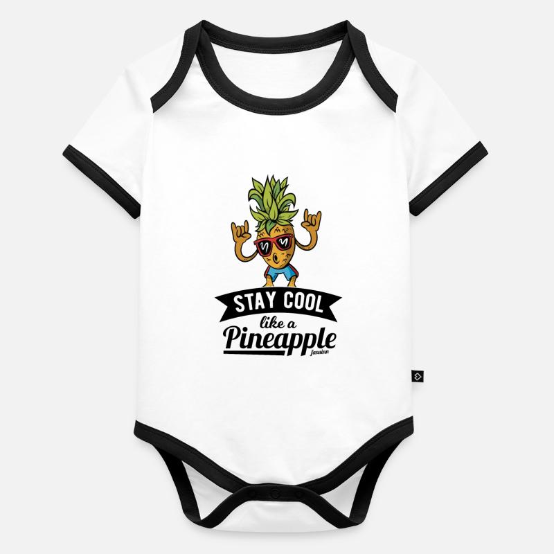 cool pineapple Organic Baby Contrasting Bodysuit