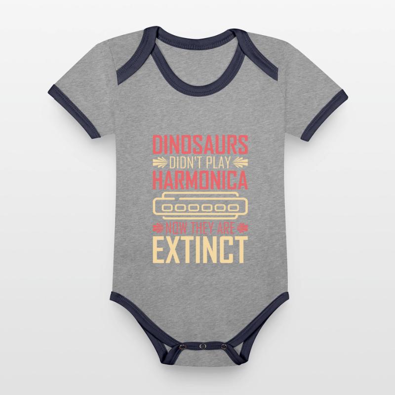 Harmonica harmonica player Organic Baby Contrasting Bodysuit