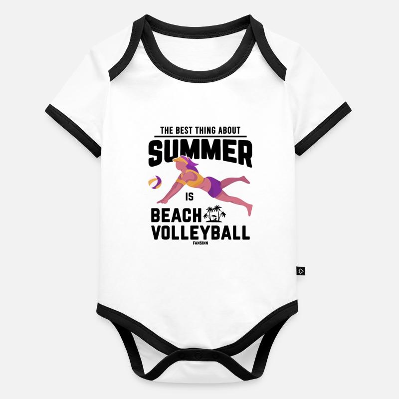 Beach-volley Body Bébé bio contrasté manches courtes