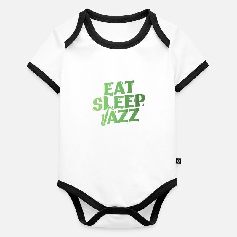 Eat Sleep Jazz Saxophon Improvisiert Baby Bio-Kurzarm-Kontrastbody
