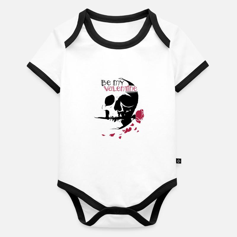Be my valentine - sois mon valentin Body Bébé bio contrasté manches courtes