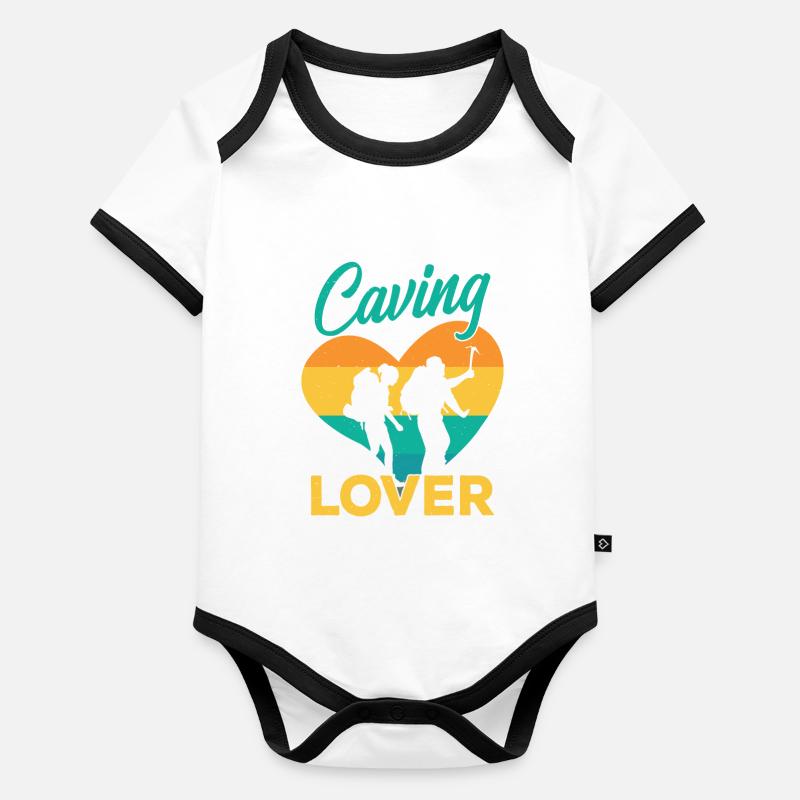 Cave lovers Cave Hiking Caving Cave Organic Baby Contrasting Bodysuit