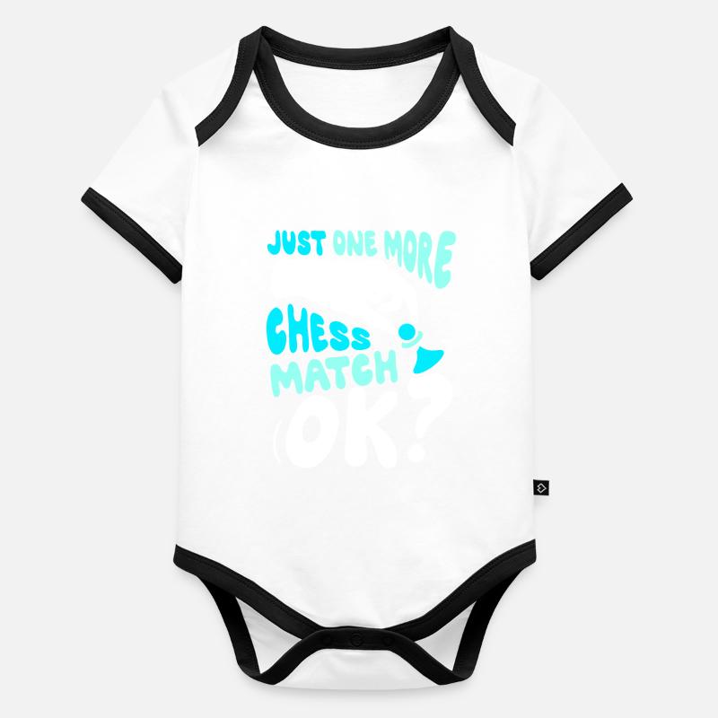 Un seul jeu d’échecs de plus ok Club d’échecs Body Bébé bio contrasté manches courtes