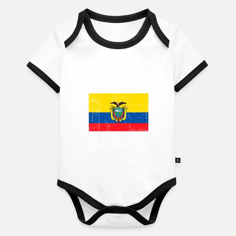 Ecuador Spruch Baby Bio-Kurzarm-Kontrastbody
