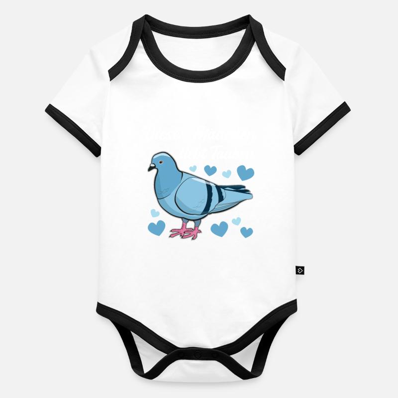Taube Taubenliebhaber Spruch Geschenk Mädchen Baby Bio-Kurzarm-Kontrastbody