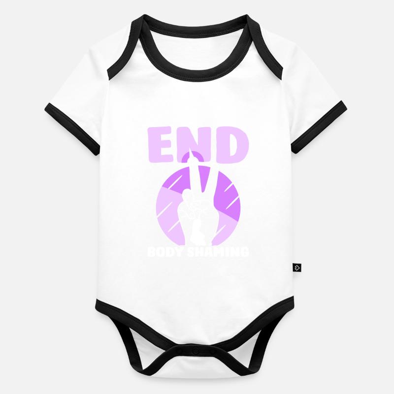 Body Shaming Beenden Bodyshaming Stoppen Ärgern Baby Bio-Kurzarm-Kontrastbody