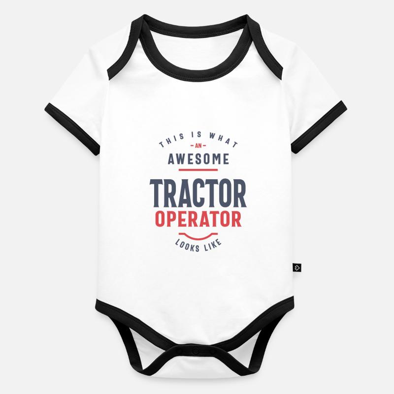 Tractor Operator Organic Baby Contrasting Bodysuit
