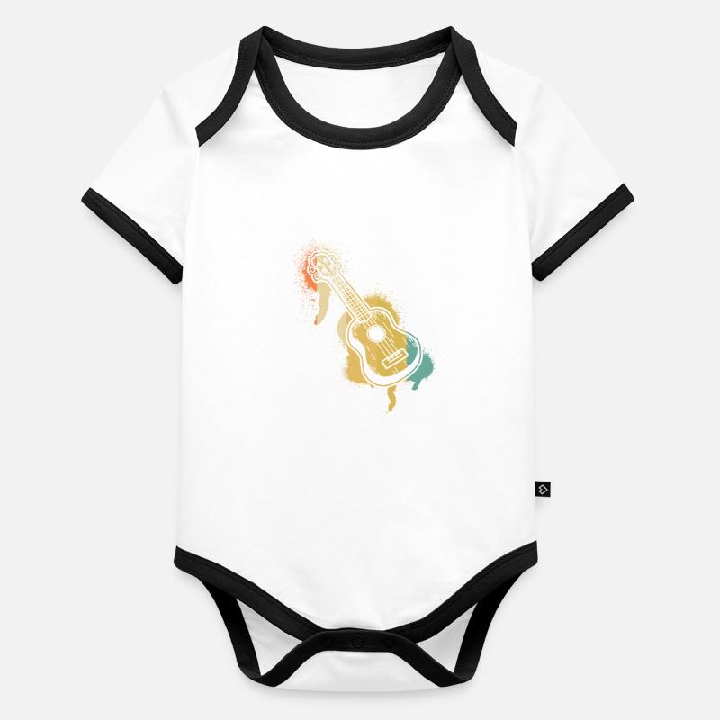 Ukulele Ukulele Player Ukulelist Organic Baby Contrasting Bodysuit