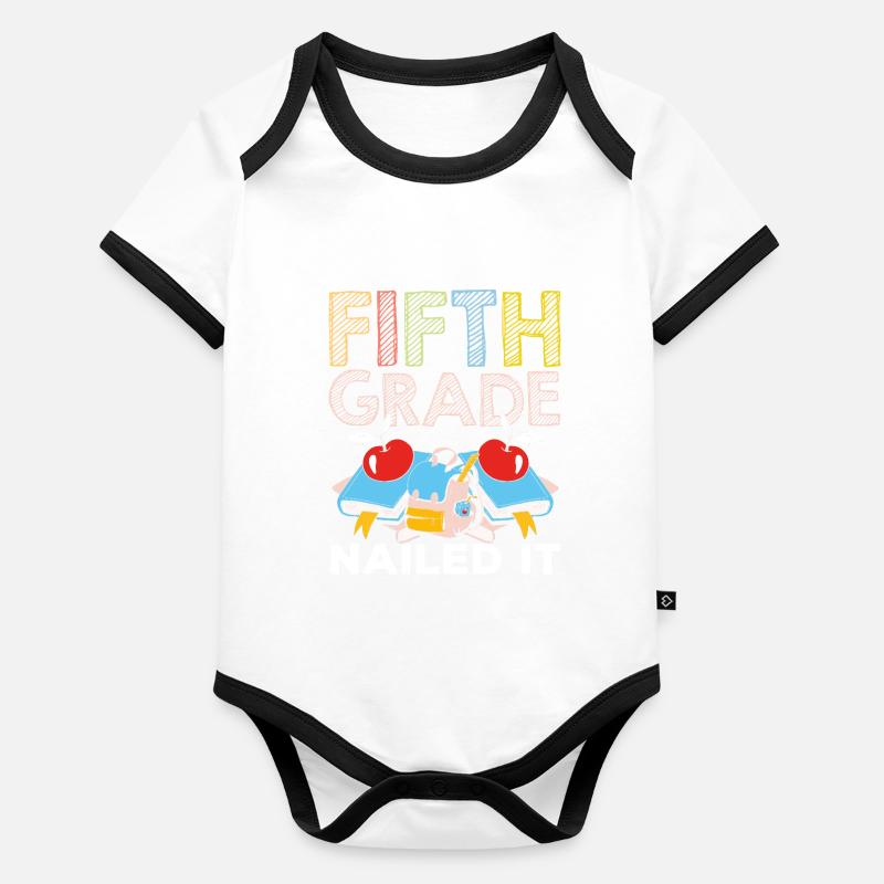 5 Class Completed School Fifth Grader Fifth Organic Baby Contrasting Bodysuit
