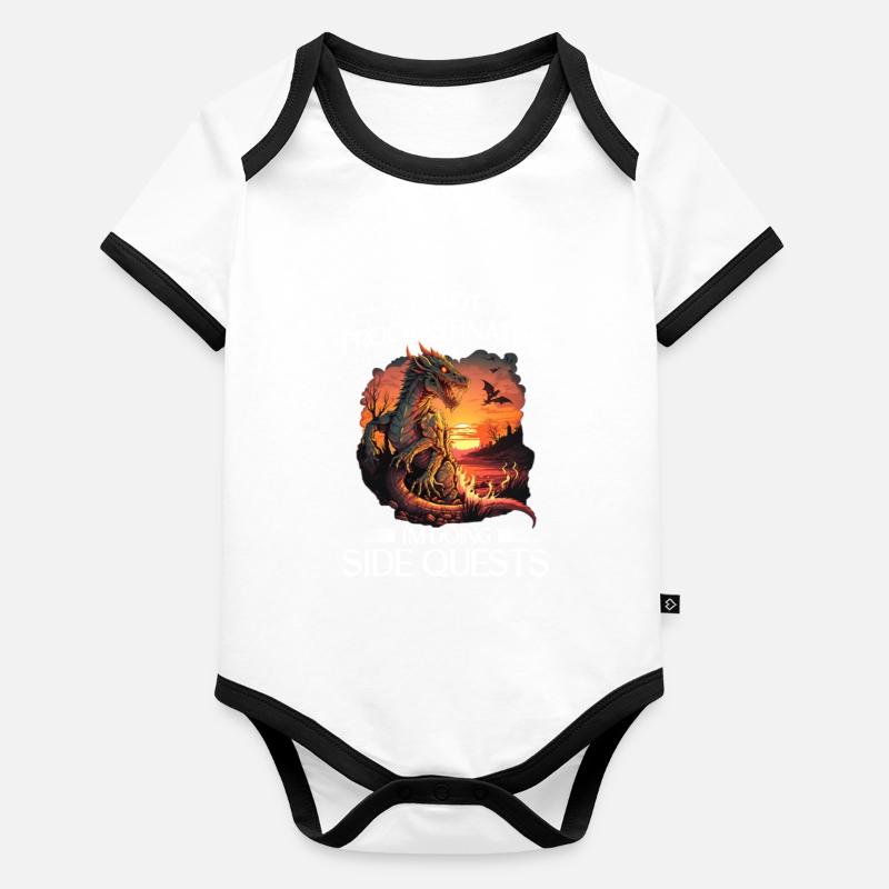Mythical Creatures Dragon Gift Men Dragon for A Organic Baby Contrasting Bodysuit