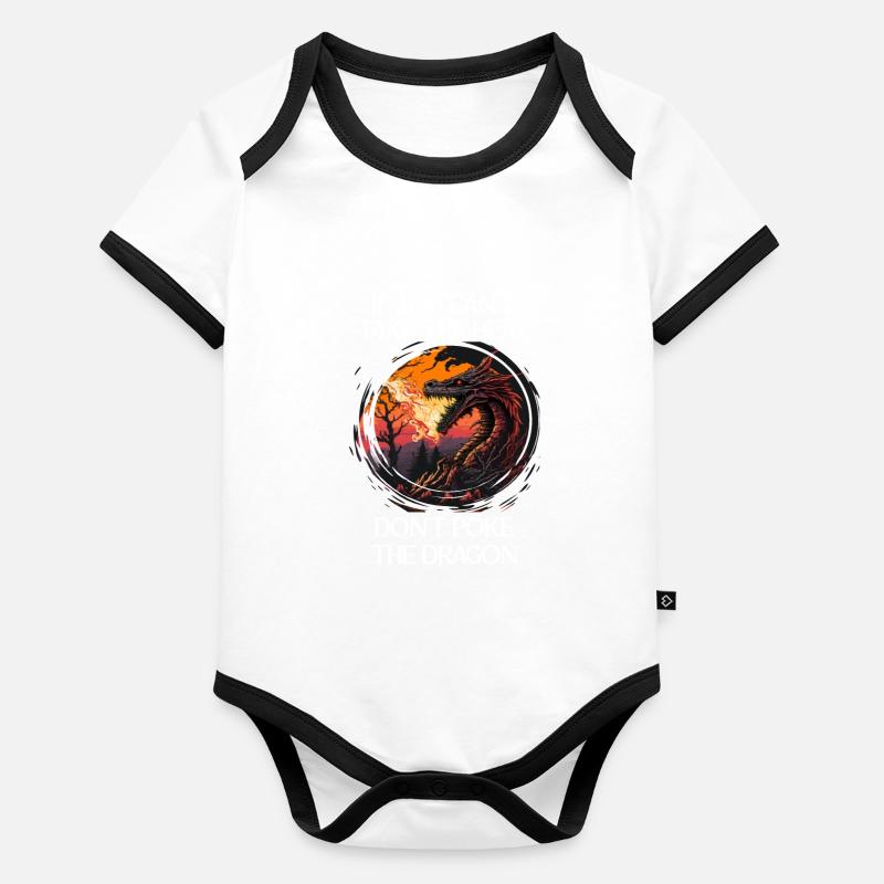 Mythical Creatures Dragon Gift Men Dragon for a Organic Baby Contrasting Bodysuit