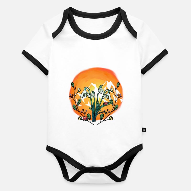 Sunshine Spring Snowdrop Austria Organic Baby Contrasting Bodysuit