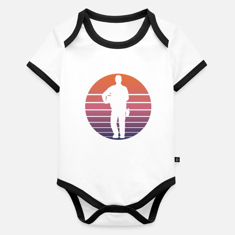 Postman Courier Postman Retro Gift Organic Baby Contrasting Bodysuit