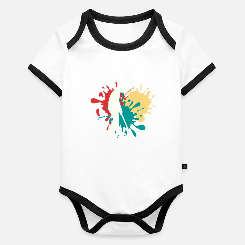 Jogging Silhouette Body Bébé bio contrasté manches courtes