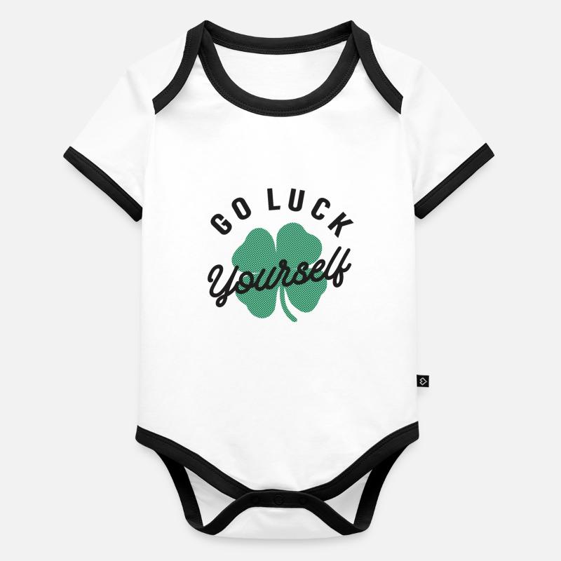 Go Luck Yourself Funny Irish St Patricks Day Organic Baby Contrasting Bodysuit
