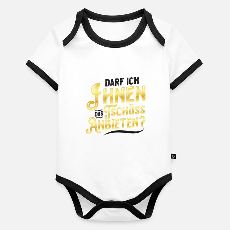 Darf Ich Ihnen Das Tschüss Anbieten Baby Bio-Kurzarm-Kontrastbody