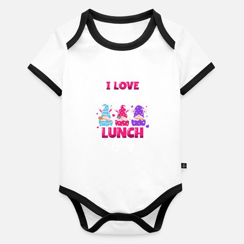 I love being a lunchtime cafeteria Organic Baby Contrasting Bodysuit